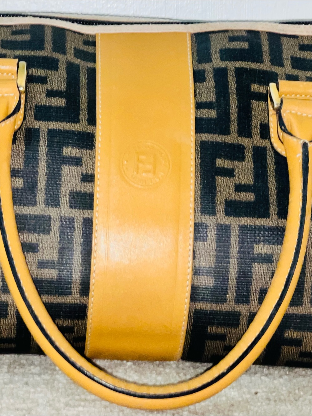 Authentic Vintage Fendi Zucca FF Monogram Boston Bag